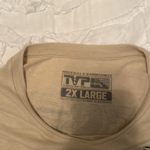 Til Valhalla Project tan and black T-shirt. - Picture 3 of 3